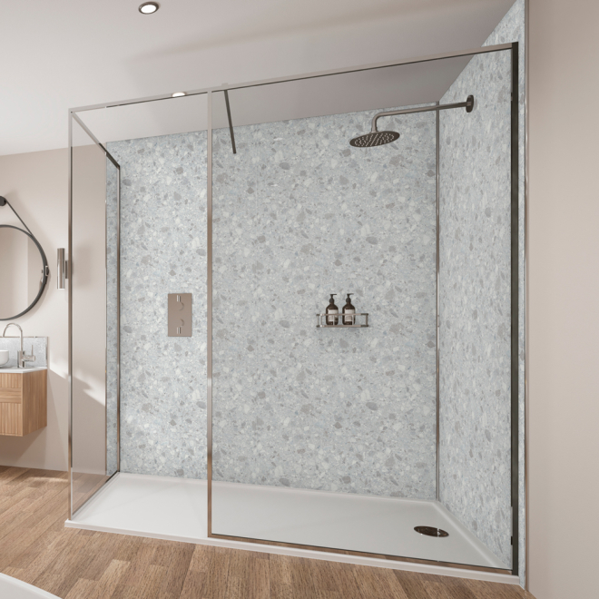 Linate Terrazzo Wetwall Mermaid Plywood Bathroom Wall Boards