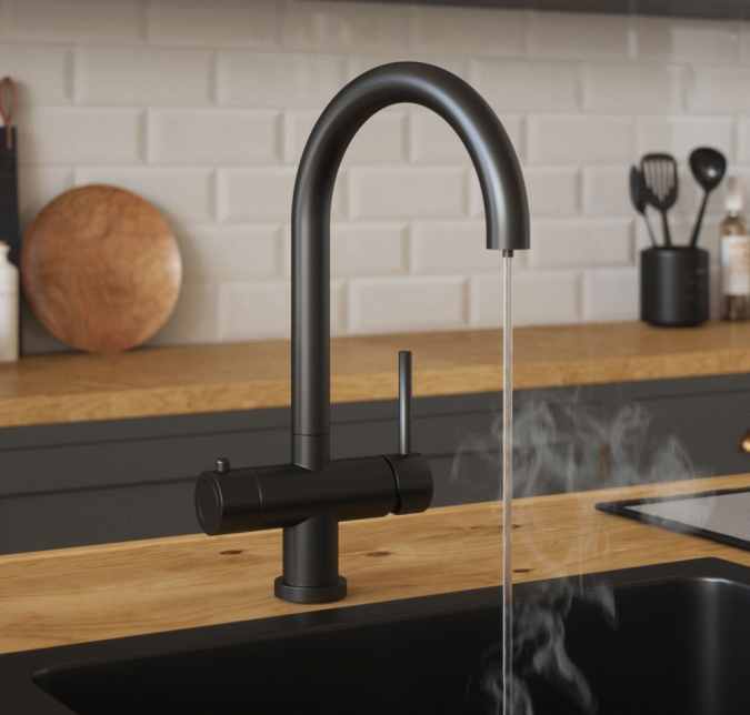 3-in-1 Instant Boiling Water Tap In Black by Francis Pegler
