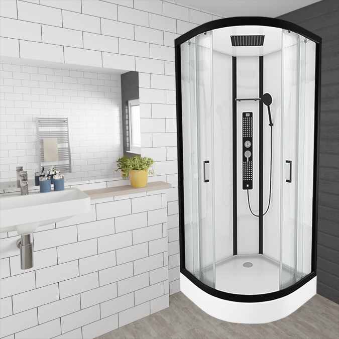 Insignia Monochrome Curve 900 X 900mm Shower Cabin From Rubberduck