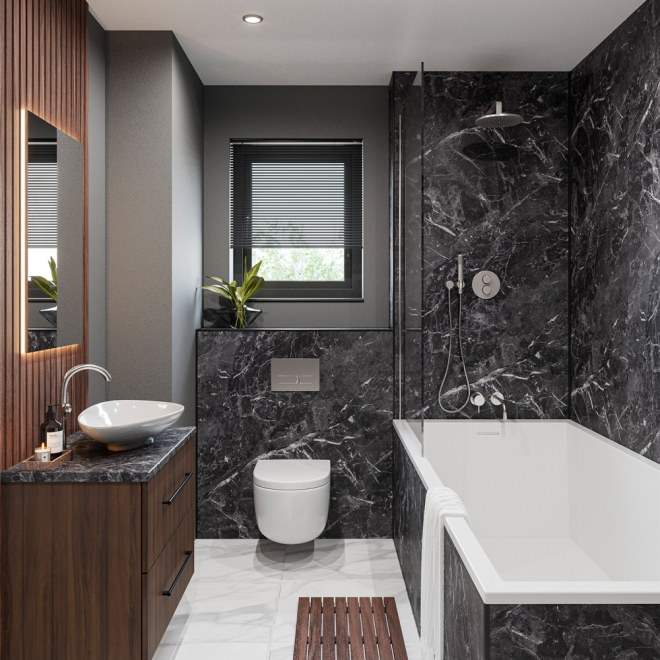 Mabre Palazio Wetwall Mermaid Plywood Bathroom Wall Boards