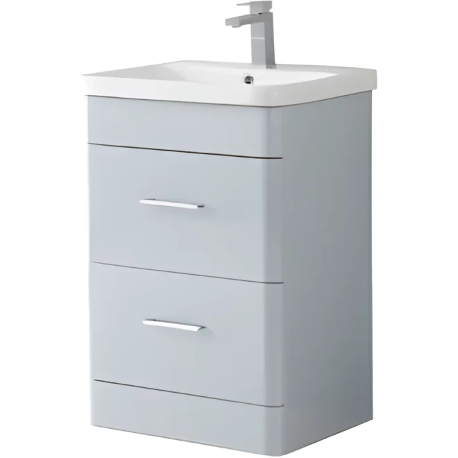 Marina Light Grey Waterproof 2 Drawer Vanity Unit and Basin