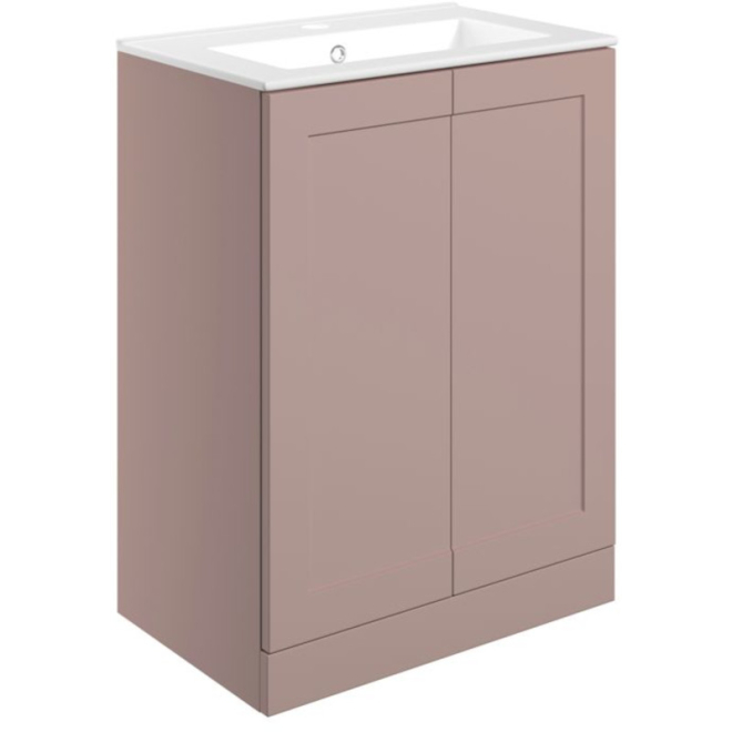 Merchtem 615mm Matt Pink Floor Standing Vanity Unit