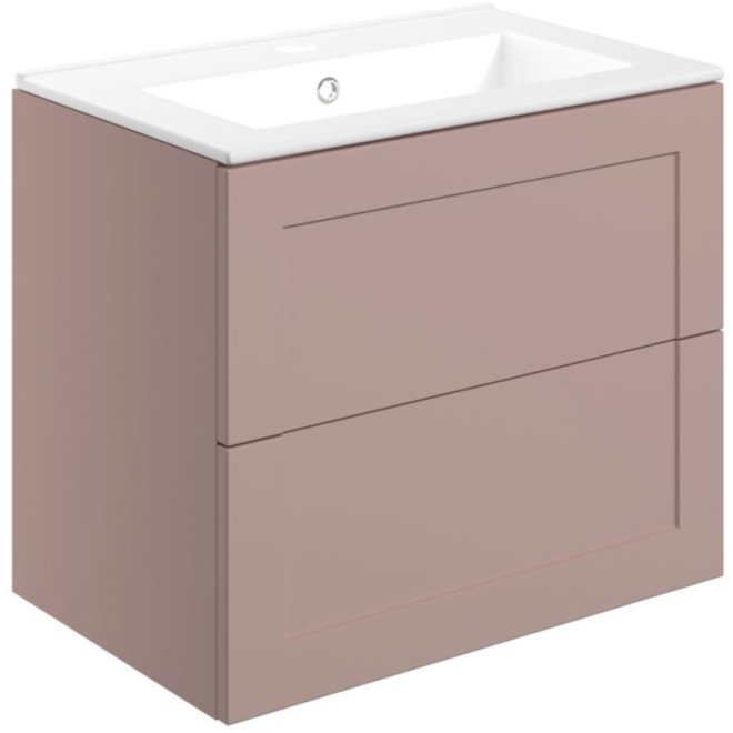 Merchtem 615mm Matt Pink Wall Hung Vanity Unit