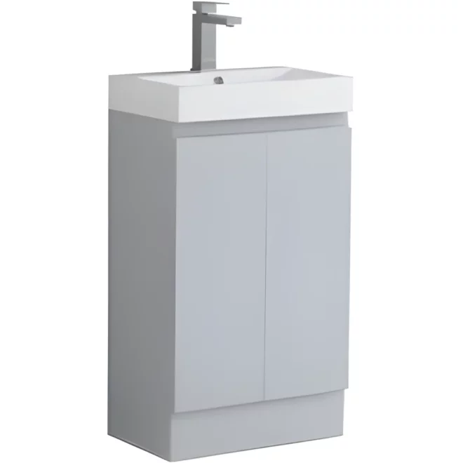 Mercia 490mm Light Grey Slim 2 Door Waterproof Vanity Unit