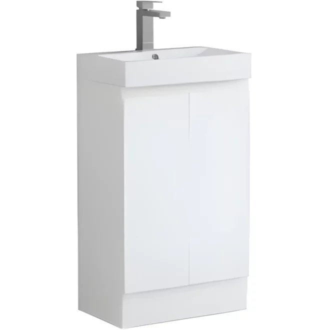 Mercia 490mm White Slim 2 Door Waterproof Vanity Unit