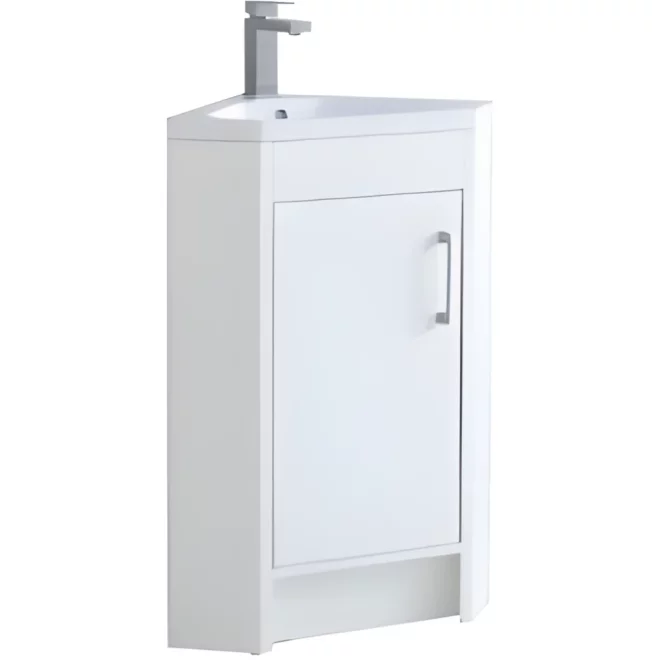 Mercia White Waterproof Corner Vanity Unit