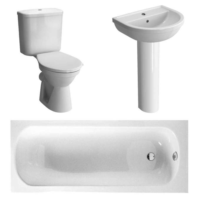 VitrA Milton & Optima Single Ended Bath Bathroom Suite