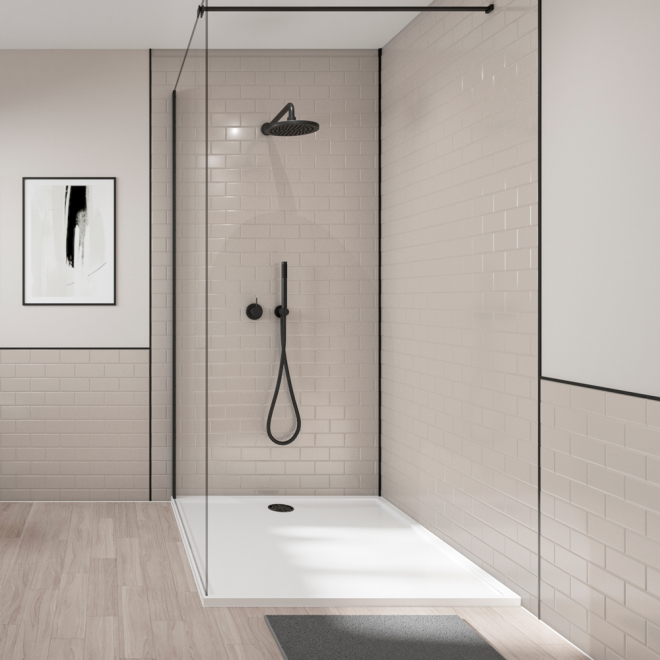 Mocha Wetwall Tile Collection Metro Tile Effect Panels