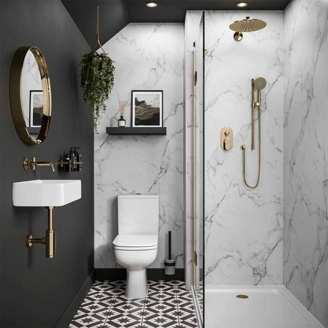 Multipanel Linda Barker Calacatta Marble Shower Panels