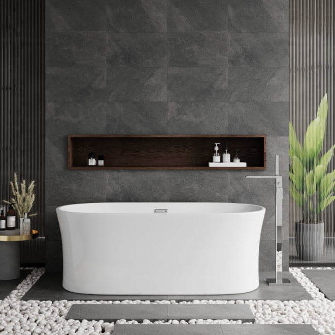 Nuie Choice Solstice 1700mm Double Ended Freestanding Bath
