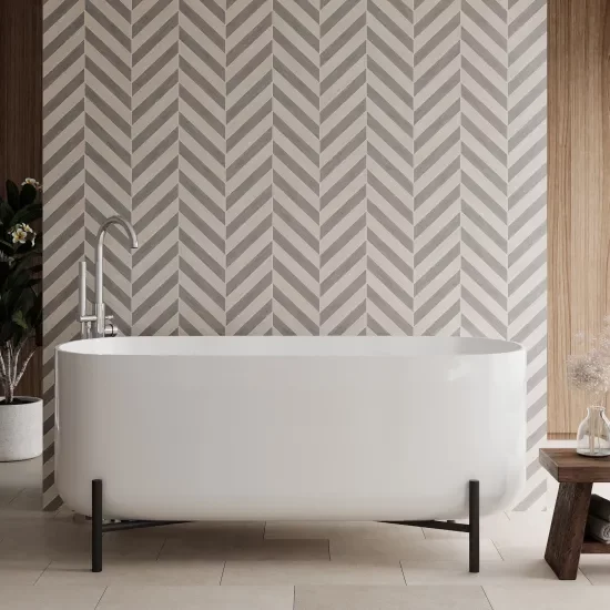 Nuie Choice Elevated 1700mm Back to Wall Freestanding Bath