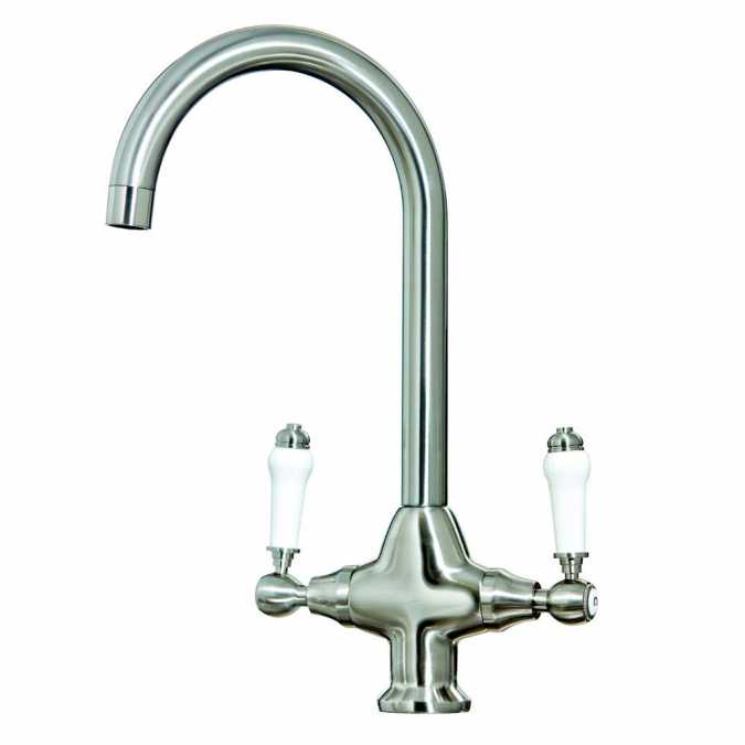 Scudo Harrogate Traditional Kitchen Mixer Tap - Brushed Nickel