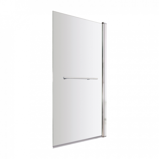 Nuie Pacific Square Bath Shower Screen With Rail - Clearance