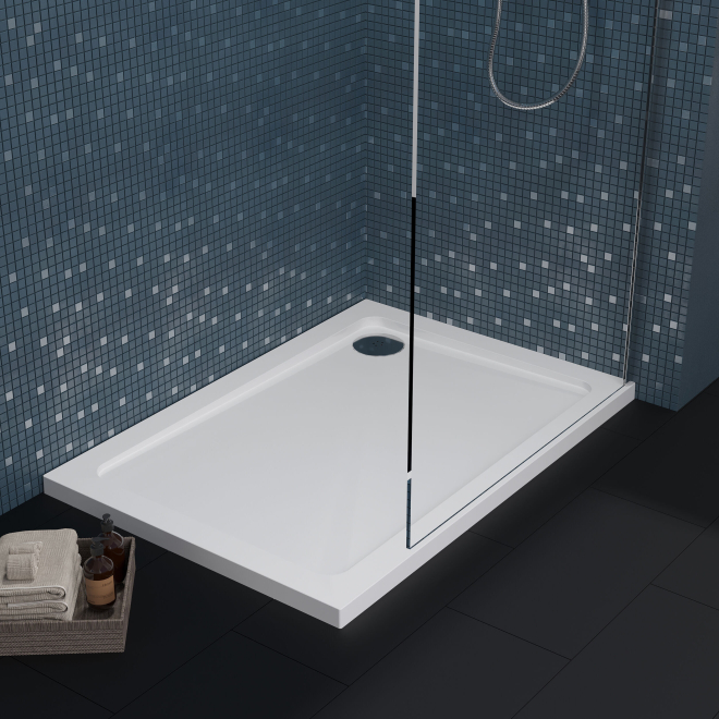 Nuie Pearlstone 1000 x 700mm Slimline Rectangle Shower Tray 