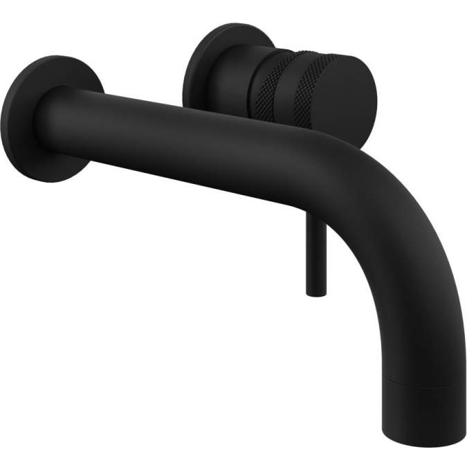 Scudo Core Wall Mounted Basin & Bath Tap Matt Black