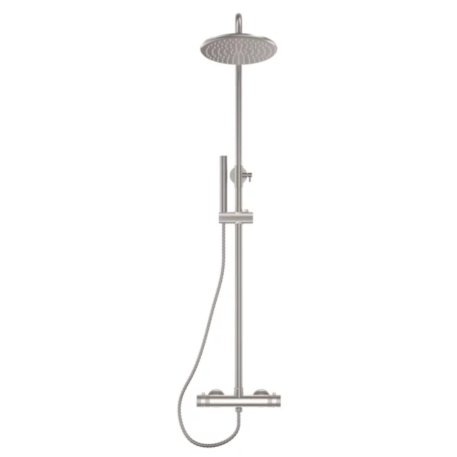 Scudo Core Brushed Nickel Round Rigid Riser Shower