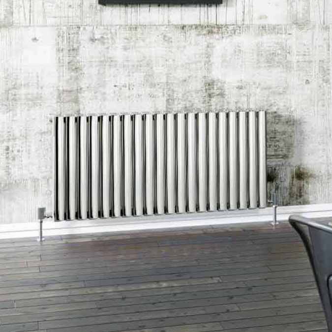 Cove Polished Stainless Steel Single Sided 600 x 590mm Designer Radiator - DQ Heating