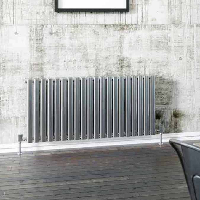 Cove Brushed Stainless Steel Single Sided 600 x 826mm Designer Radiator - DQ Heating