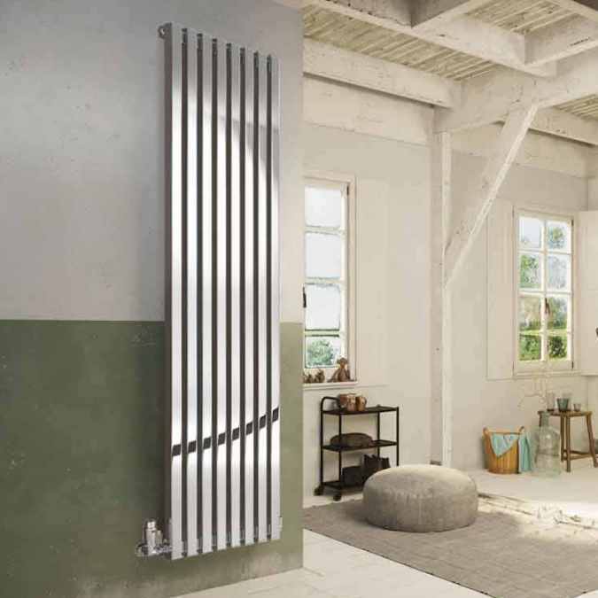 DQ Dune 1800 x 460 Stainless Steel Vertical Radiator Polished Finish