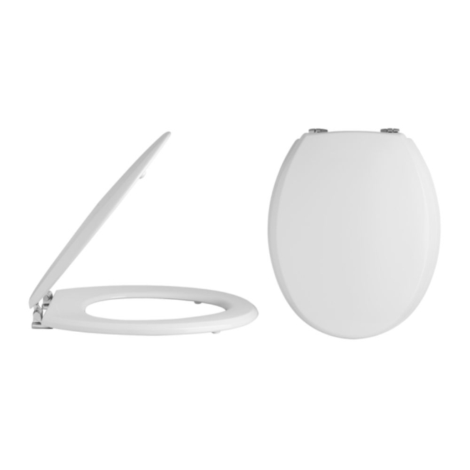 Nuie Wooden Toilet Seat with Chrome Hinges - NTS302