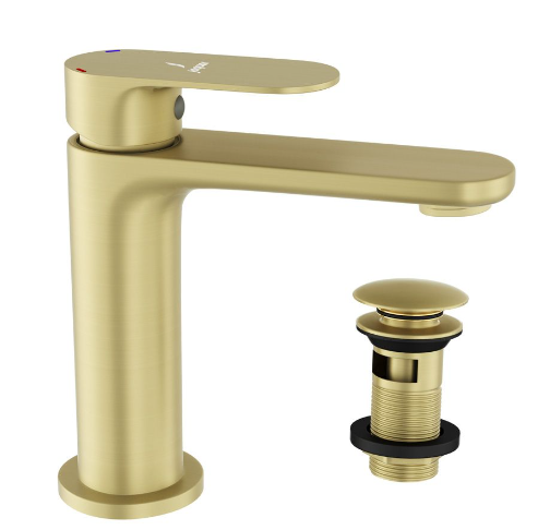 Opal Prime Brass Matt Mono Basin Mixer by Jaquar