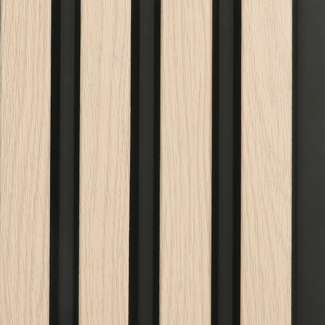 Oak & Black Waterproof Slatwall Panel Multipack - 3 * 2400x170mm Panels