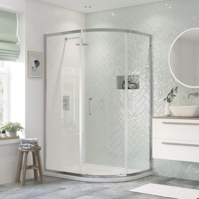 Relax 1200 x 800mm 1 Door Offset Quadrant Shower Enclosure