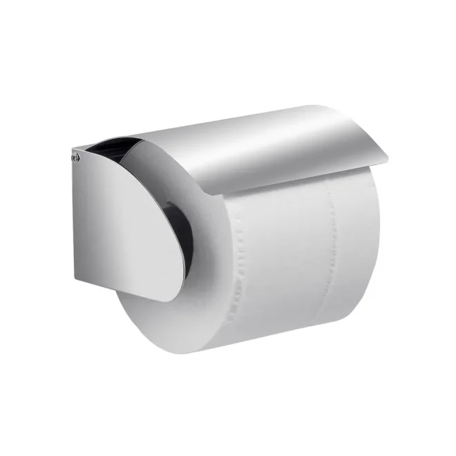 Origins Living G PRO Brushed Chrome Toilet Roll Holder with Cover