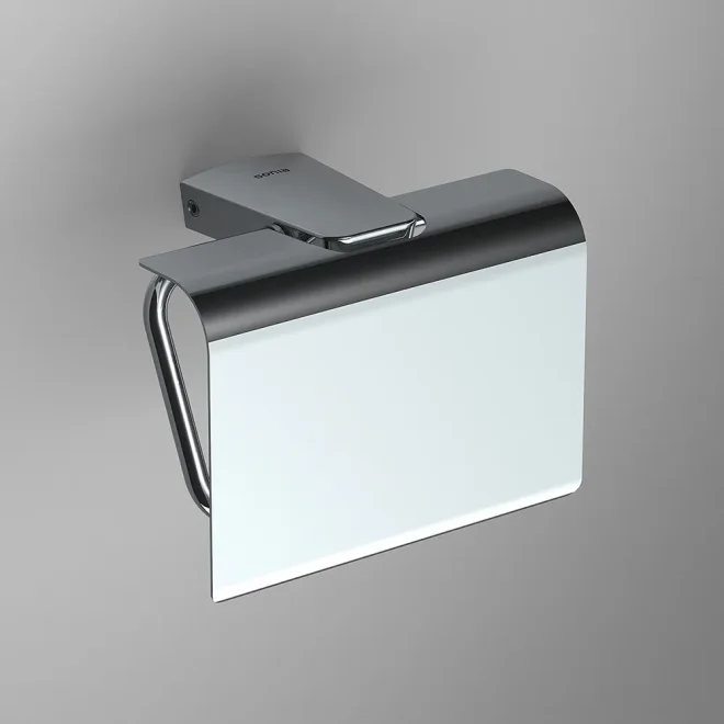 Origins Living S6 Chrome Toilet Roll Holder with Cover