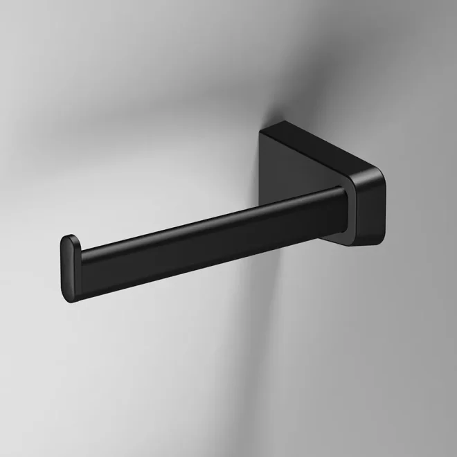 Origins Living S6 Matt Black Open Toilet Roll Holder