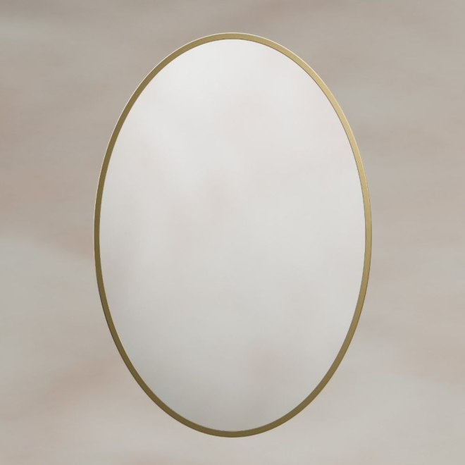 Origins Living Delphine Oval Mirror in Brushed Brass - 550 x 800mm