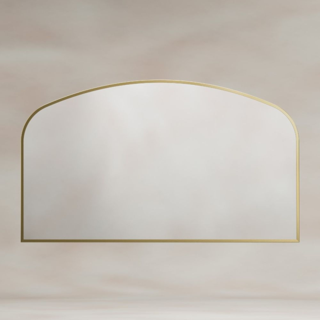 Origins Living Delphine Overmantle Mirror in Brushed Brass - 1200 x 700mm