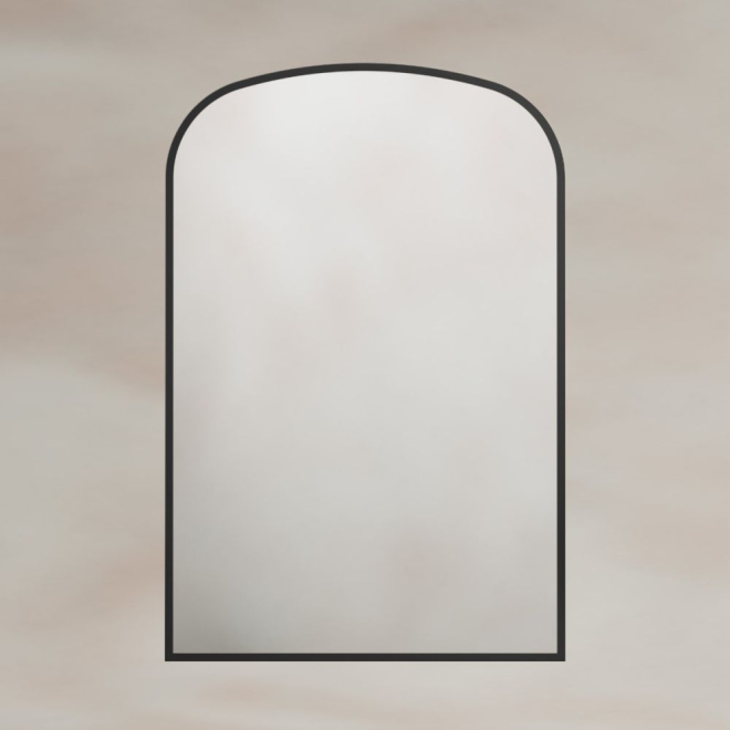 Origins Living Delphine Overmantle Mirror in Matt Black - 600 x 900mm