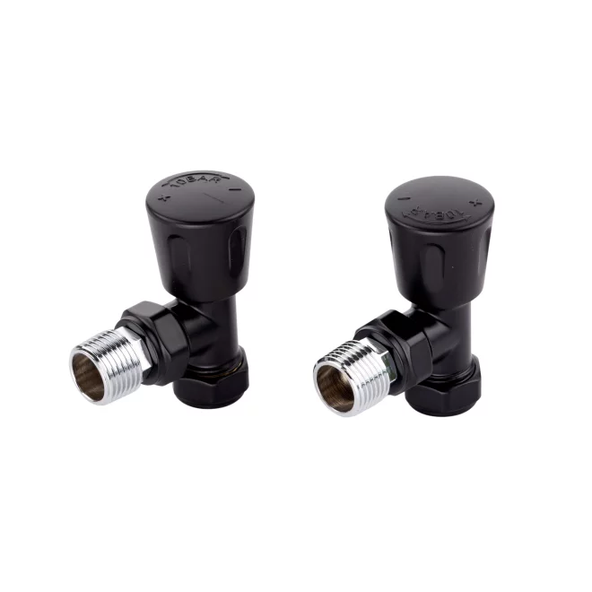 ECO Satin Black Angled Radiator Valves