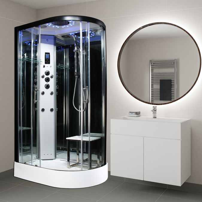 Insignia Showers PL11L-O-S Platinum Steam Shower Cabin - 1100 x 700mm - Left Hand