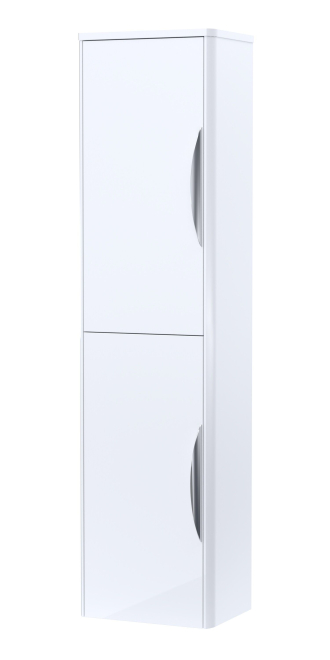 Nuie Parade 356mm 2 Door Gloss White Wall Hung Tall Boy Cabinet