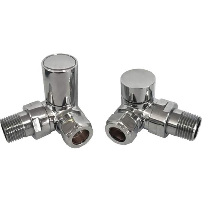 Corner Pattern Radiator Valves -  Chrome