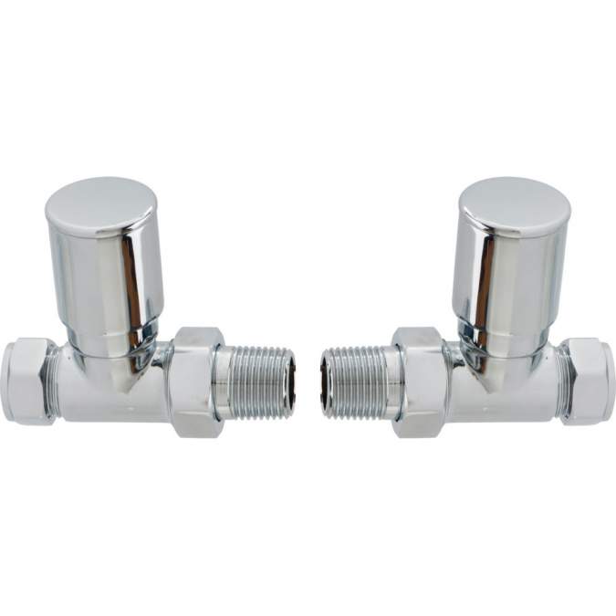 Straight Pattern Radiator Valves - Chrome 