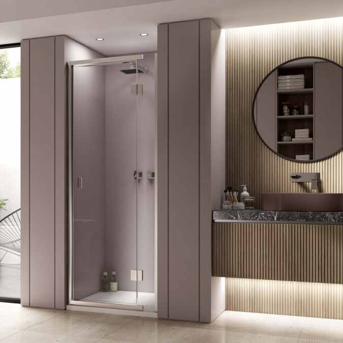 Kudos Pinnacle 8 1200mm Hinged Shower Door for Recess - Right Hand