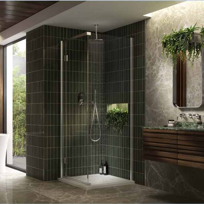 Kudos Pinnacle 8 760mm Hinged Shower Door for Corner - Left Hand