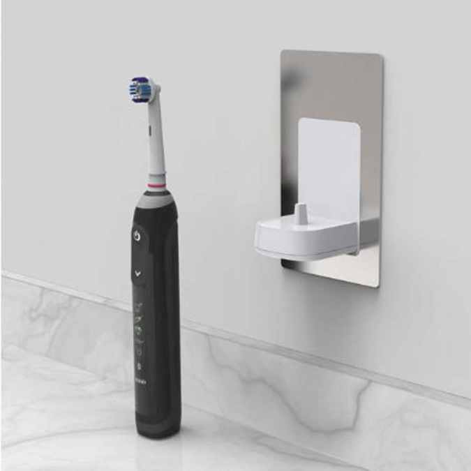 Proofvision Oral B/Braun In Wall Electric Toothbrush Holder & Charger - Chrome