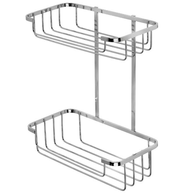 Stainless Steel Shower Shelf, Corner - Quadrant (Polished)
