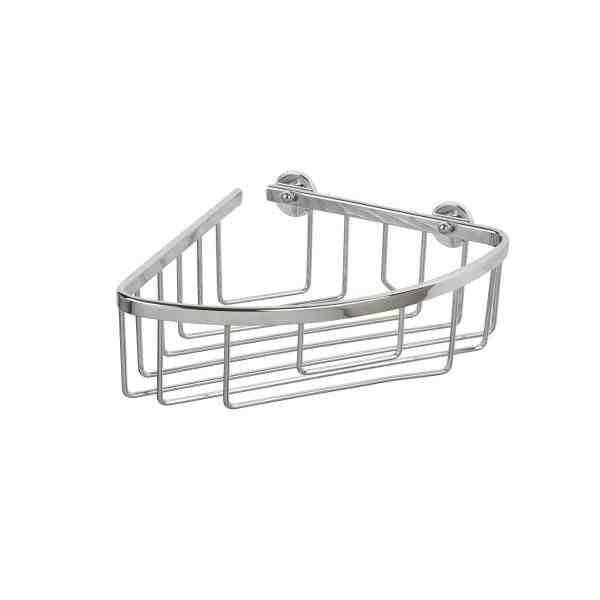 Stainless Steel Shower Shelf, Corner - Quadrant (Brushed)