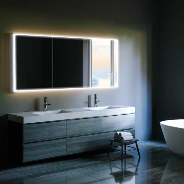HiB Qubic 120 LED Bathroom Mirror Cabinet - 48000