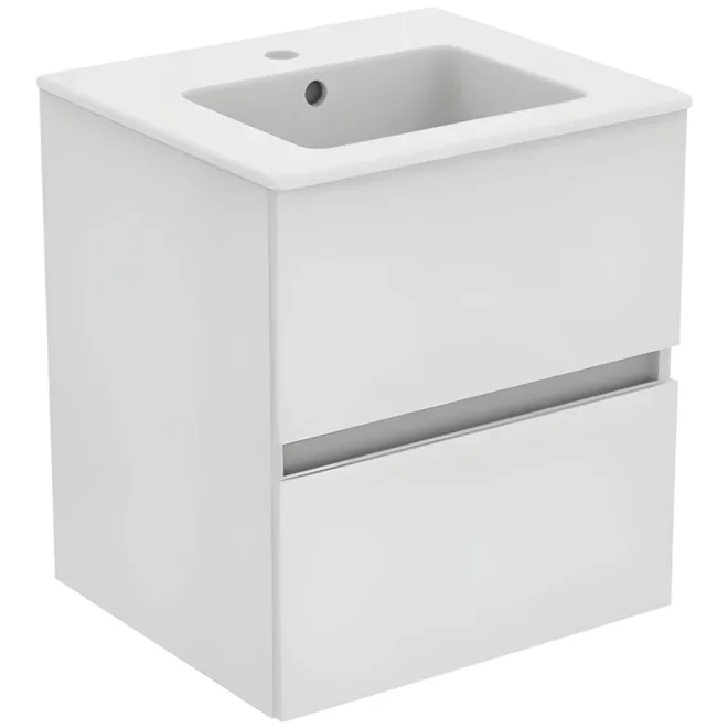 Ideal Standard Eurovit+ 500mm Gloss White 2 Drawer Wall Hung Unit and Basin