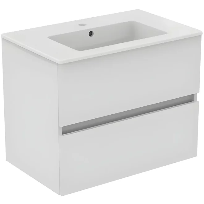 Ideal Standard Eurovit+ 700mm Gloss White 2 Drawer Wall Hung Unit and Basin