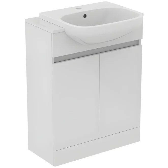 Ideal Standard Eurovit+ 600mm Gloss White Semi-Countertop Basin and Unit