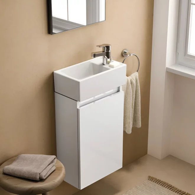 Ideal Standard Eurovit+ 350mm Gloss White Wall Hung Unit and Basin