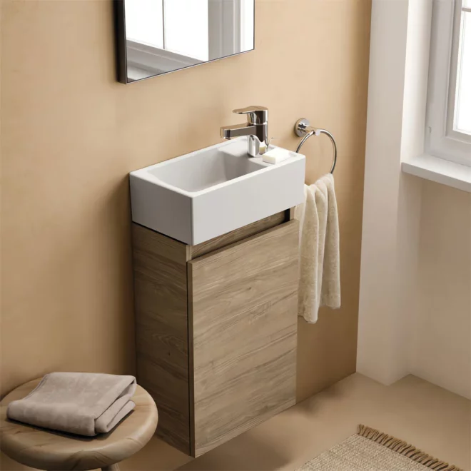 Ideal Standard Eurovit+ 350mm Natural Oak Wall Hung Unit and Basin