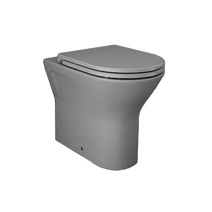 RAK Feeling Matt Grey Rimless Back To Wall Toilet & Soft Close Seat